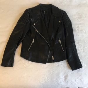 Black Faux Leather Jacket H&M sz 10 (US)